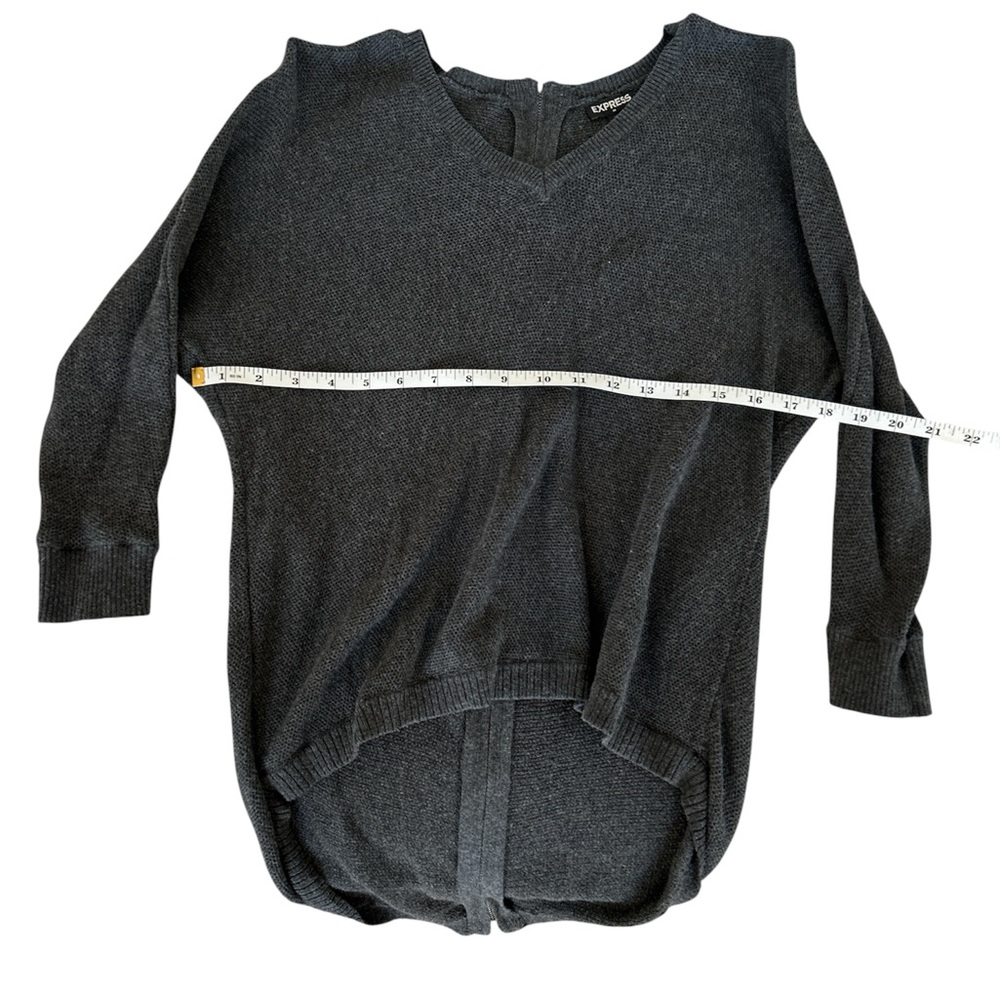Express Charcoal Knit Sweater w/ Zipper in back
